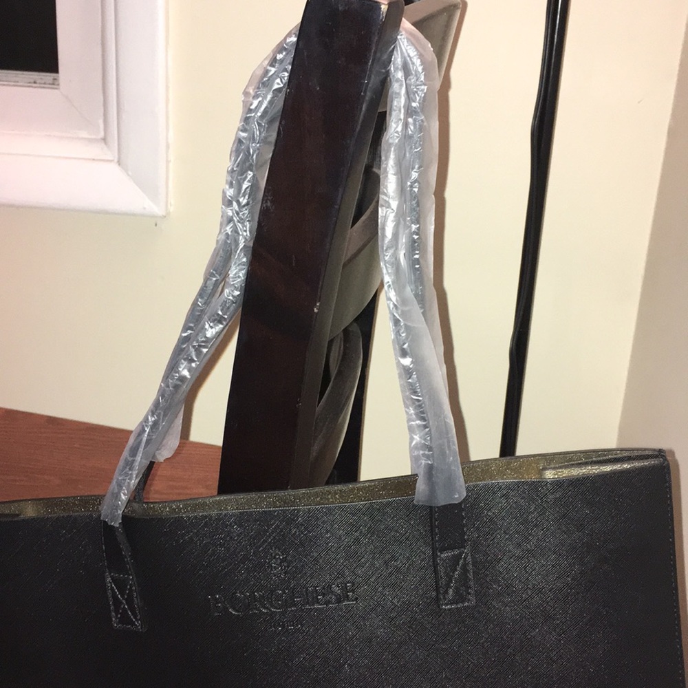 Sold *New Borghese Black & Gold Travel Tote - Picture 4 of 8
